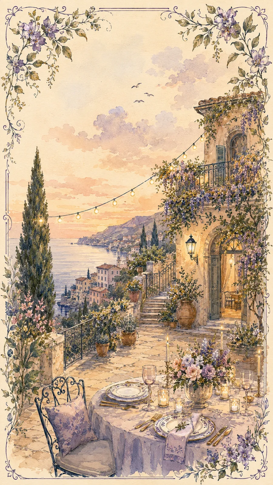 The terrace at golden hour